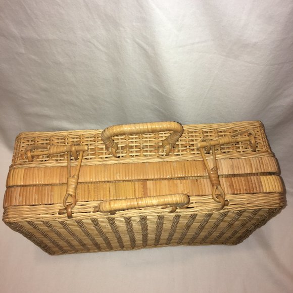Vintage Wicker Suitcase or Picnic Basket